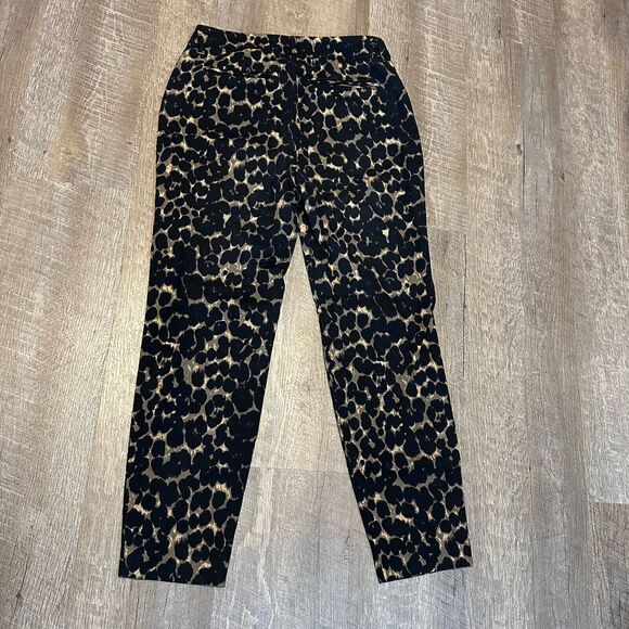 Old Navy Mid Rise Harper Pant Leopard Cheetah Cropped Ankle Size 0 Regular - Picture 5 of 5